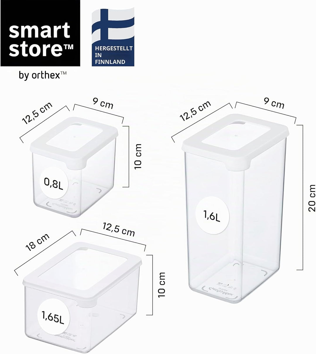 SmartStore Vorratsdosen 5er Set Luftdicht – Plastik Aufbewahrungsbox mit Deckel, BPA Frei, Spülmasch