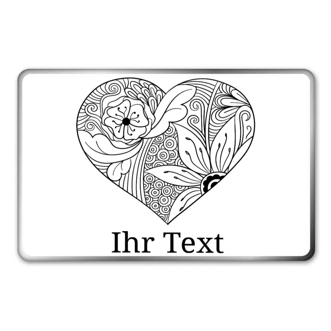 gravur-farbik.de – personalisierbare eckige Dose mit Name oder Wunschtext – Zentangle Herz Motiv – b