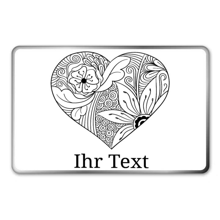 gravur-farbik.de – personalisierbare eckige Dose mit Name oder Wunschtext – Zentangle Herz Motiv – b