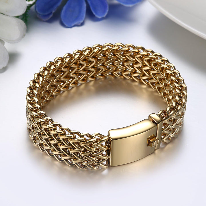 JewelryWe Schmuck Personalisiert Gravur Edelstahl Armband Partnerarmband Panzerarmband Unisex Herren