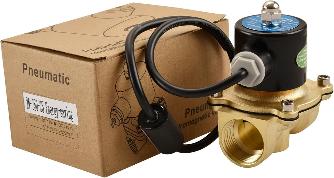 Heschen Messing Elektrisches Magnetventil, 2W-250-25J, PT1", DC12V, Direct Action Wasser Air, Normal