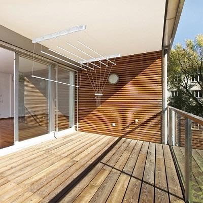 DURA HOME Deckenwäscheständer - Weiss | Platzsparender Wäscheständer für den Innenbereich | Höhenver