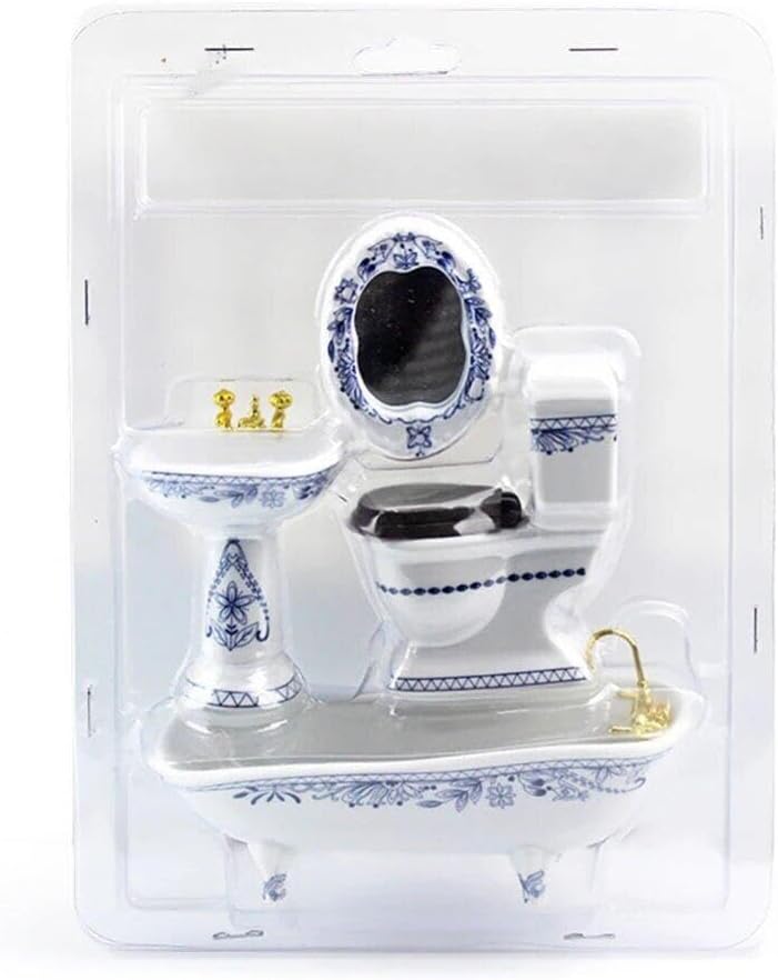 1/12 Puppenhaus-möbel-Badezimmer-Set, Miniatur-puppenhaus-möbel, Spielzeug, Badezimmer-zubehör Für D