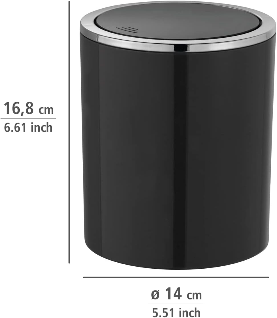 WENKO Kosmetikeimer Inca, 2 Liter Fassungsvermögen, Abfallbehälter fürs Gäste-WC, Badezimmer-Mülleim