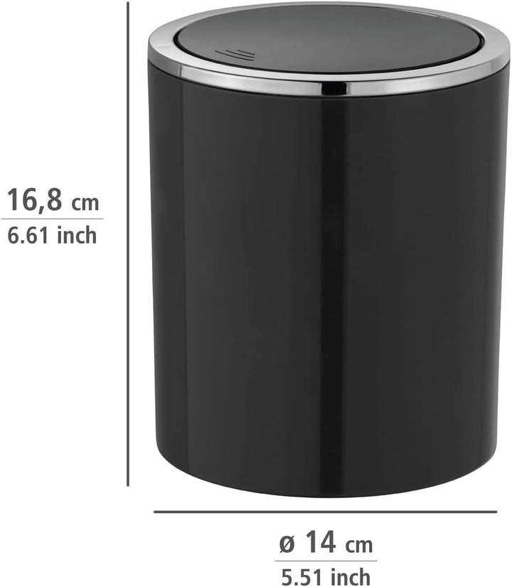 WENKO Kosmetikeimer Inca, 2 Liter Fassungsvermögen, Abfallbehälter fürs Gäste-WC, Badezimmer-Mülleim