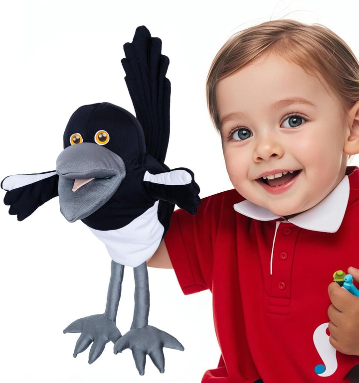 Steve und Maggie handpuppe – Maggie Magpie Hand Puppet for Kids 1+, Soft Bird Puppet for Pretend Pla