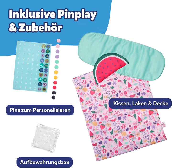 BABY born 3 in 1 Wiege Pinplay, Puppenbett, Wiege und Trage mit Pins zum Verzieren, inkl. Bettdecke
