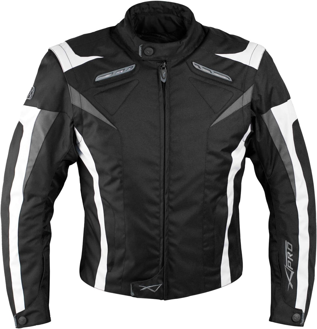 Motorradjacke CE Protektoren Sport Textil Motorrad Thermofutter Weiss L