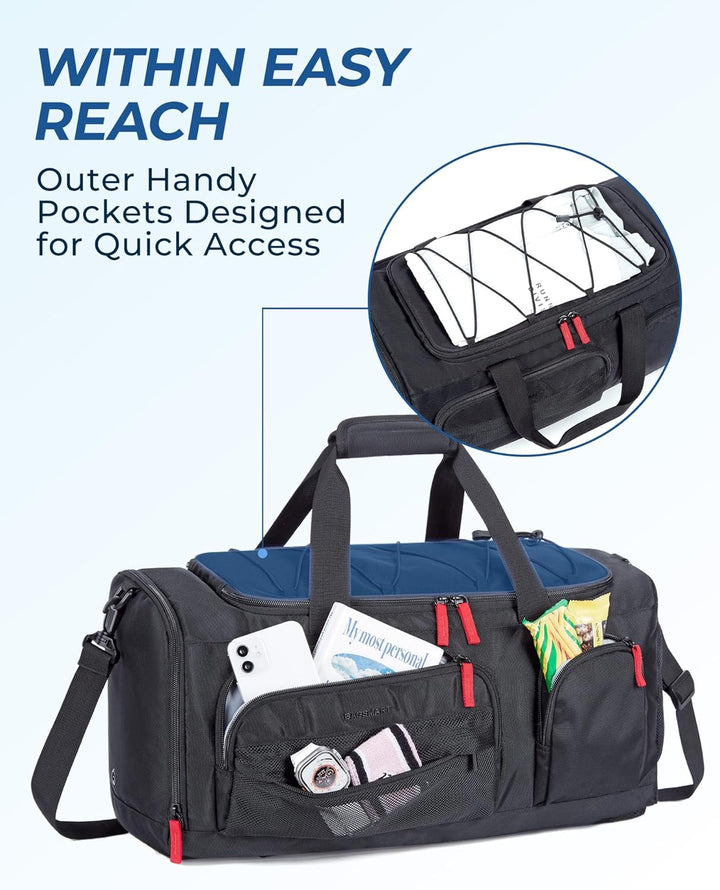 BAGSMART Sporttasche Damen und Herren, Sporttasche mit Schuhfach und Nassfach wasserdichte Gym Bag R