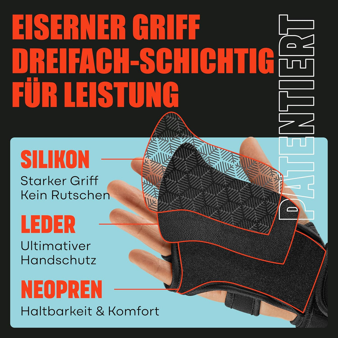 Mava Gewichtheber-Handschuhe mit Handgelenkstütze – Trainingshandschuhe für Training, Klimmzüge, Cal