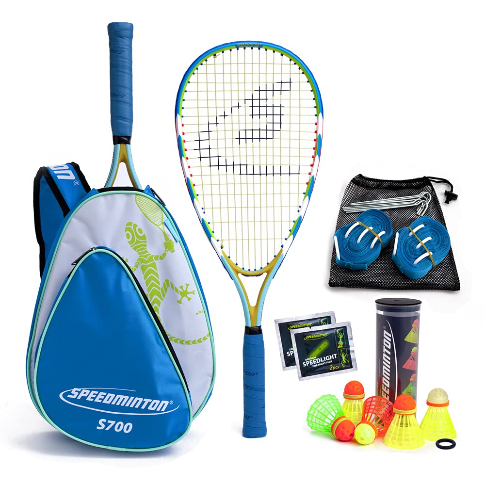 Speedminton® S700 Set – Original Speed Badminton/Crossminton Allround Set inkl. 5 Speeder®, Spielfel