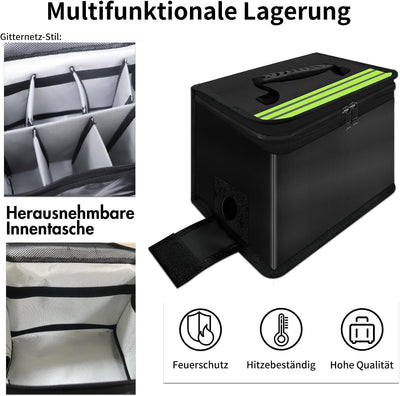 Lipo Safe Bag Feuerfeste, verbesserte Sechs Schichten, feuerbeständig bis 2000 °C – wasserdichte, ex