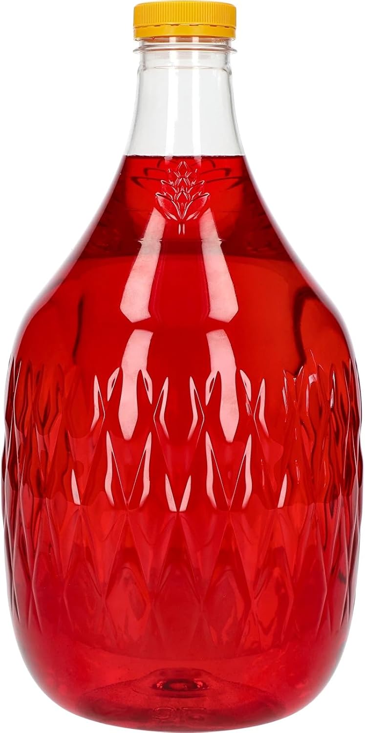 lilawelt24 4X 5L Weinflasche Weinballon aus Kunstoff + Gummistopfen +Gährröhrchen - GÄRBALLON Ballon