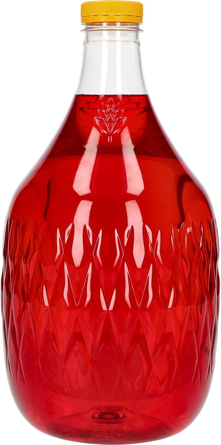 lilawelt24 4X 5L Weinflasche Weinballon aus Kunstoff + Gummistopfen +Gährröhrchen - GÄRBALLON Ballon