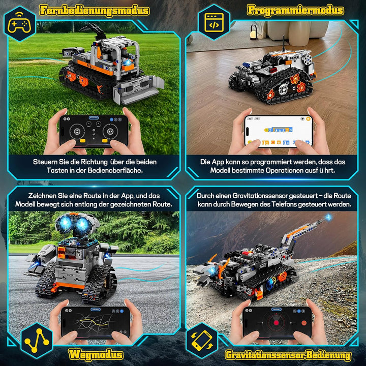 Technik Roboter Kinder, 5-in-1 Ferngesteuerte Robot Programmierbarer mit App & Fernsteuerung, Techni