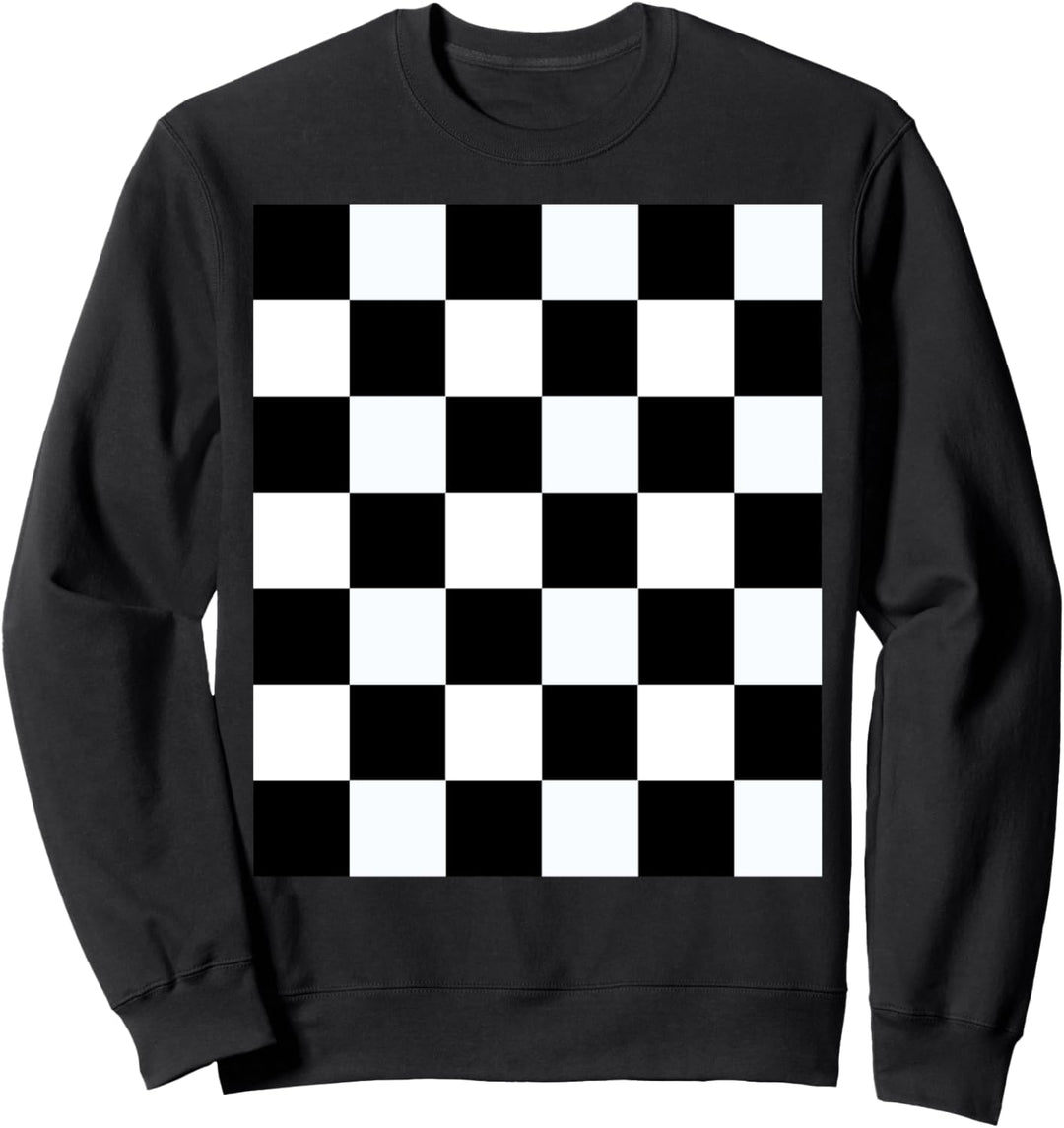 Ska Musik Design kariertes schwarz weisses Schach Muster Sweatshirt