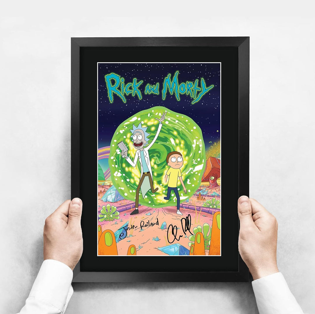 HWC Trading A3 FR Rick und Morty Justin Roiland Geschenke gedruckt Autogramm Bild für TV-Fanartikel