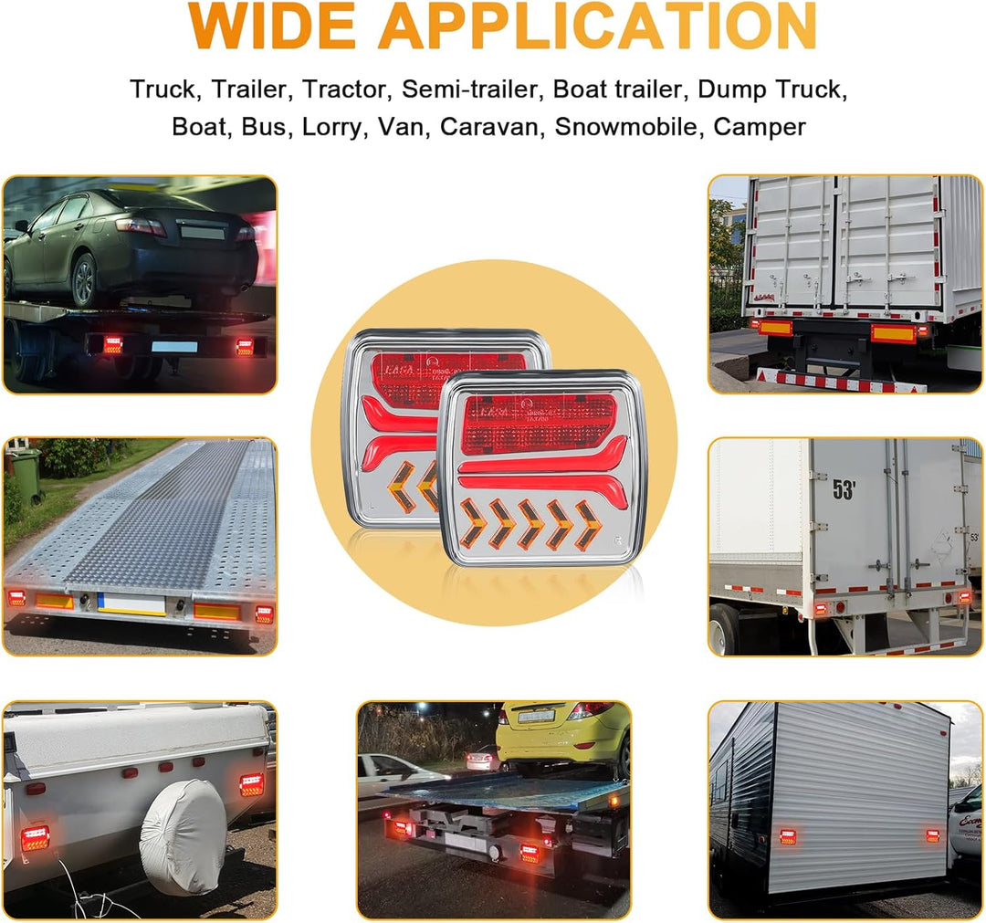 AOHEWEI Kabellose Anhänger Rückleuchten LED Magnetische LKW Rückleuchten Kabel Gratis 12V ECE Zulass