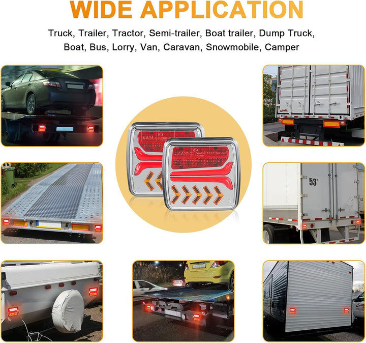AOHEWEI Kabellose Anhänger Rückleuchten LED Magnetische LKW Rückleuchten Kabel Gratis 12V ECE Zulass