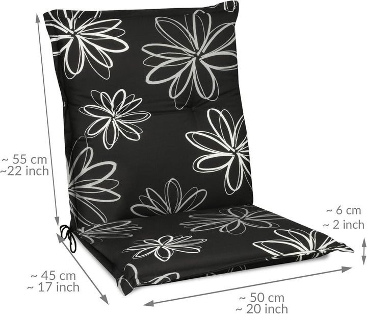 Beautissu Flores Niedriglehner Auflagen 6er Set für Gartenstühle – Sitzpolster 100x50 cm Gartenstuhl