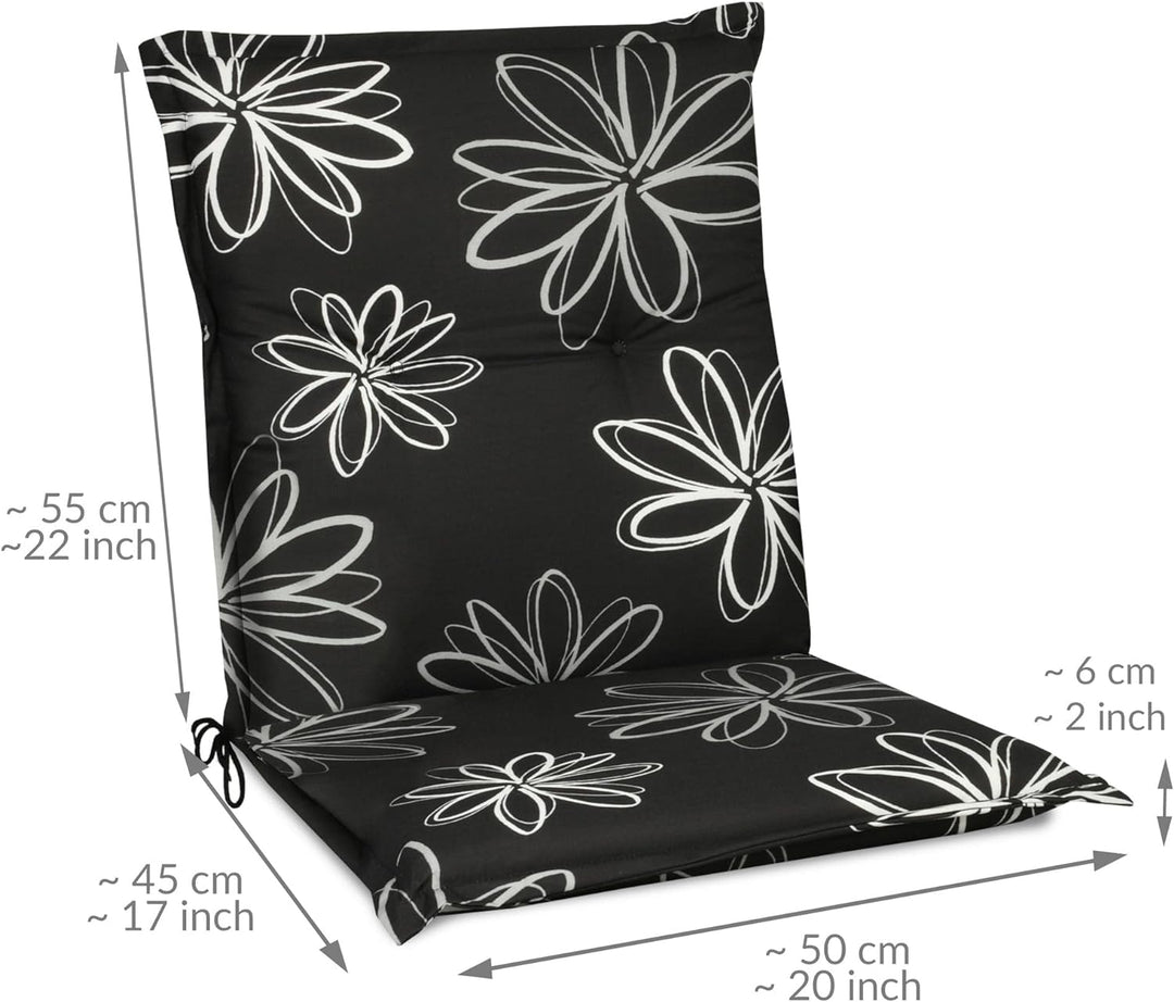 Beautissu Flores Niedriglehner Auflagen für Gartenstühle – Sitzpolster 100x50 cm Gartenstuhlauflage