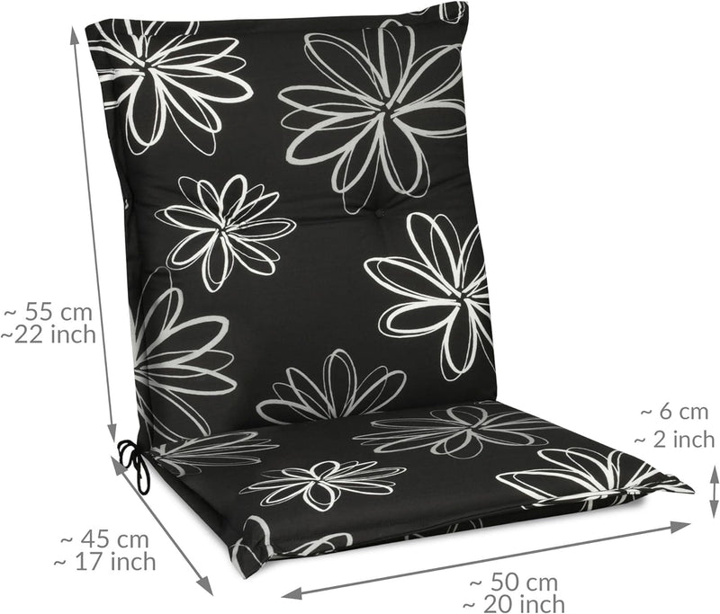 Beautissu Flores Niedriglehner Auflagen für Gartenstühle – Sitzpolster 100x50 cm Gartenstuhlauflage