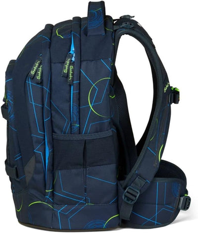 satch Pack Schulrucksack Set 2tlg. mit Schlamperbox Blue Tech, Blue Tech