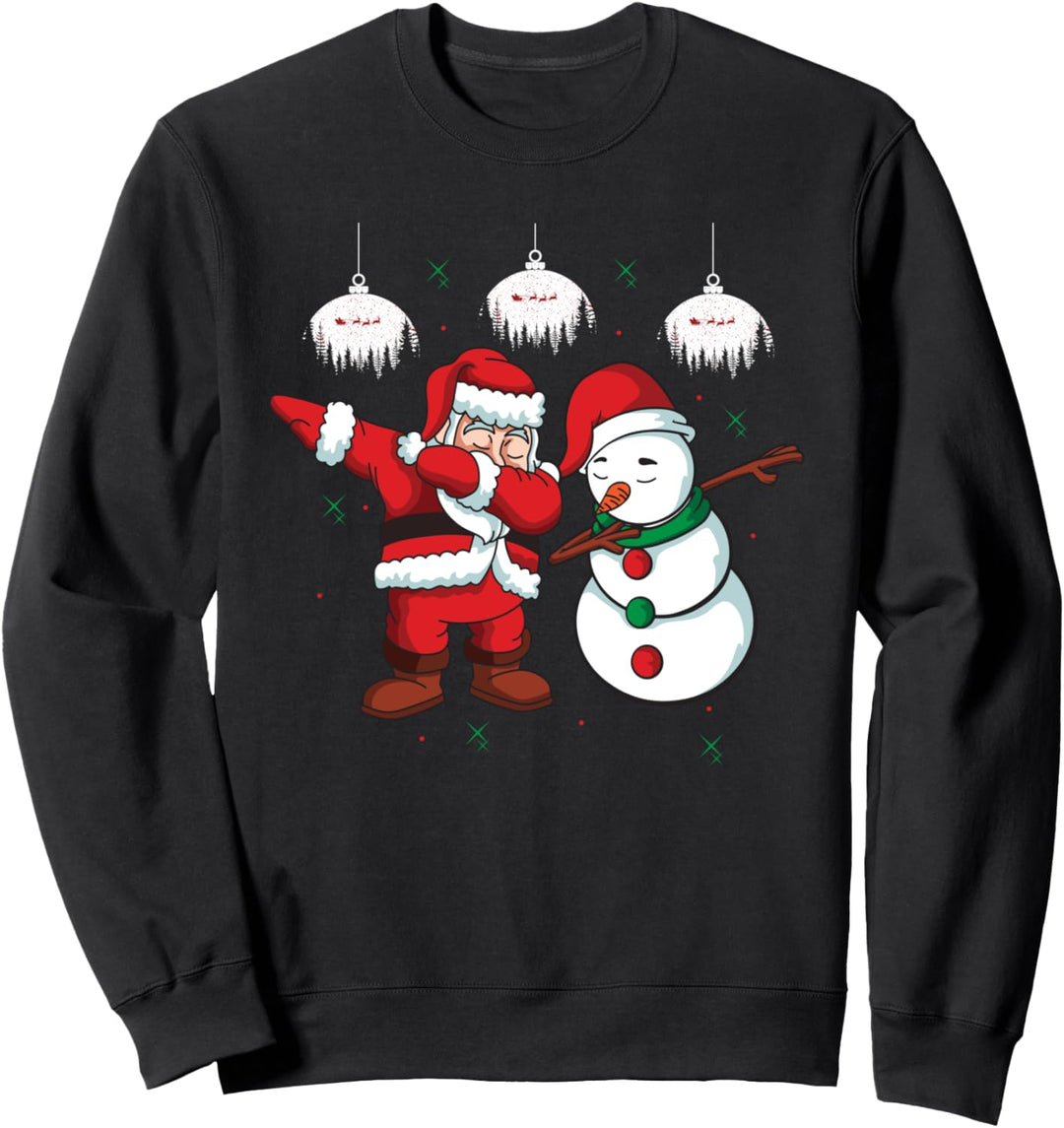 Heiligabend Geschenk Weihnachtsmann Dabbing Schneemann Sweatshirt