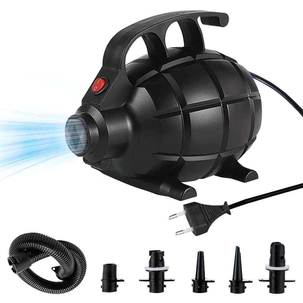 Elektrische Luftpumpe, 600W Luftpumpe Elektrisch mit 5 Düsen, Luftpumpe Luftmatratze Tragbare, Elekt