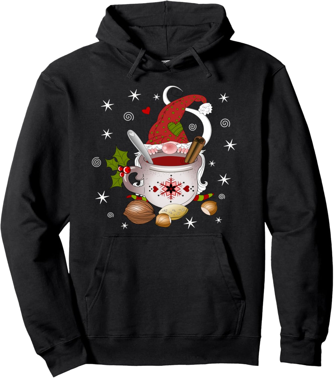 Wichtel mit Tasse Gnom Zwerg Weihnachten Winter Pullover Hoodie