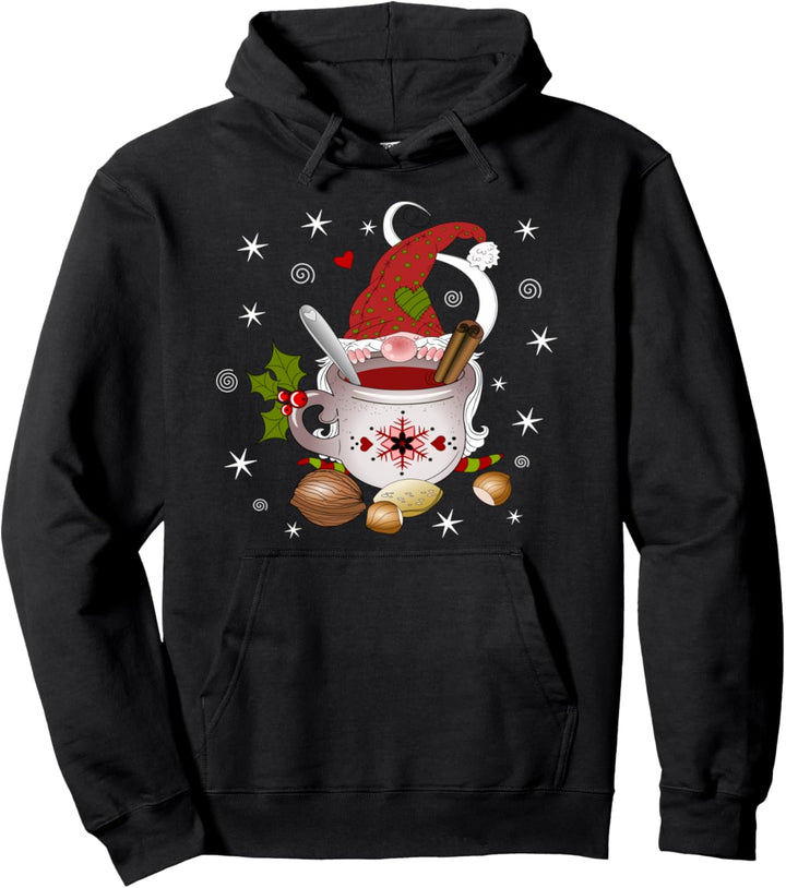 Wichtel mit Tasse Gnom Zwerg Weihnachten Winter Pullover Hoodie