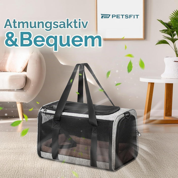 Petsfit Transportbox Katze Hundebox Auto Katzentransportbox Transportbox Hund - Faltbare Tragetasche