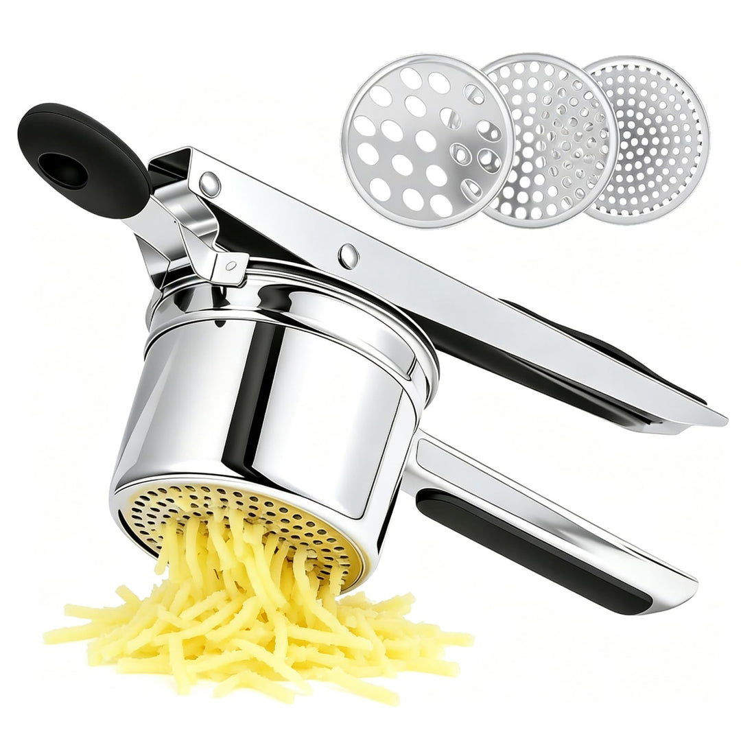 Kartoffelpresse Edelstahl SpäTzlepresse Mit 3 Austauschbaren Lochscheiben 450 Ml Kartoffelquetsche M