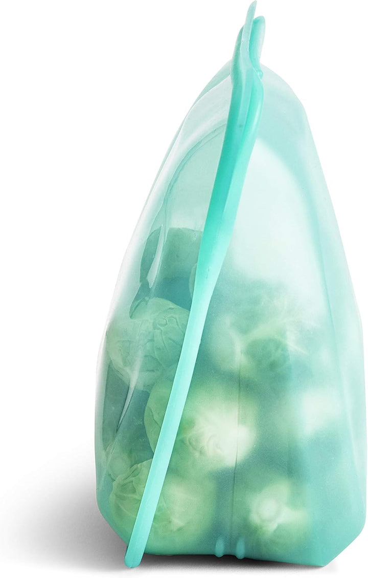 stasher Silikonbeutel für Lebensmittel, Stand Up Bag (Aqua) | wiederverwendbare Gefrierbeutel | abwa
