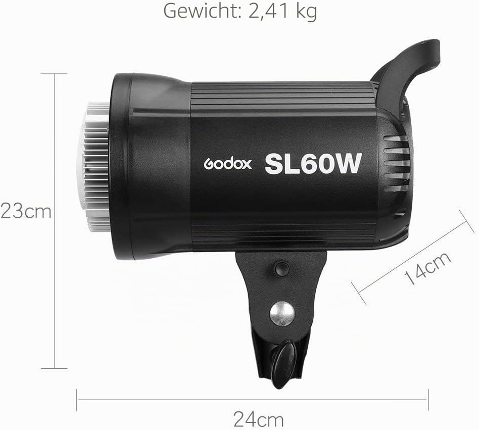 GODOX SL-60W LED Video Licht und 60 x 60 cm Softbox, Lichtständer, Wabenraster, kompatibel für Films