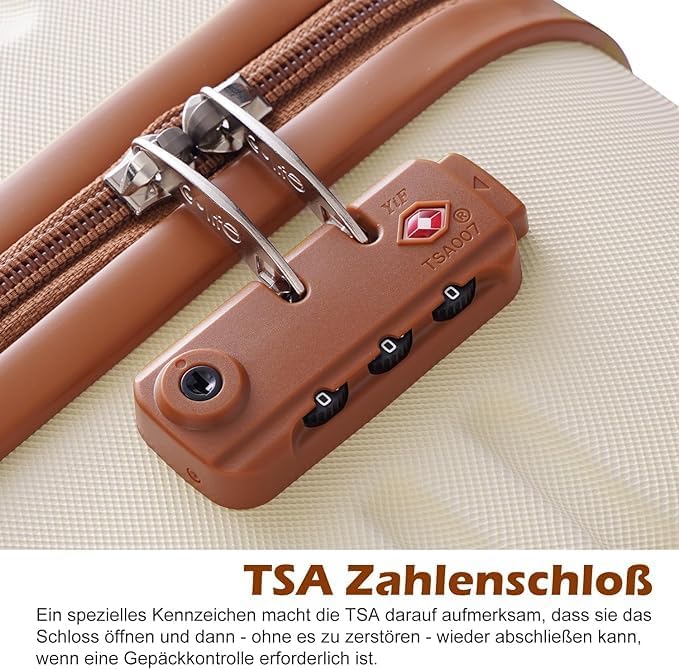 COOLIFE Koffer Trolley Koffer Reisekoffer von ABS Hartschalen Trolley 4 Rollen TSA-Schloss Der Koffe