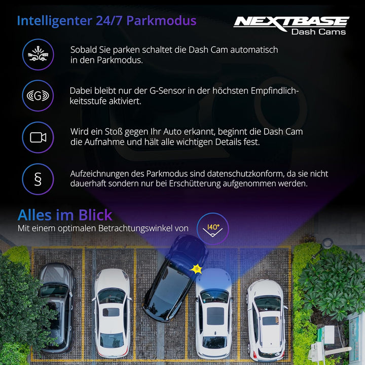 Nextbase 522GW – Autokamera Dashcam Auto - Full 1440p/30fps HD Aufzeichnung - Nachtsicht WiFi Polari