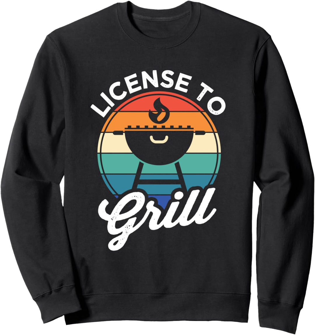 BBQ Sommer Grill Lustige Retro-Vintage Barbecue Grillmeister Sweatshirt