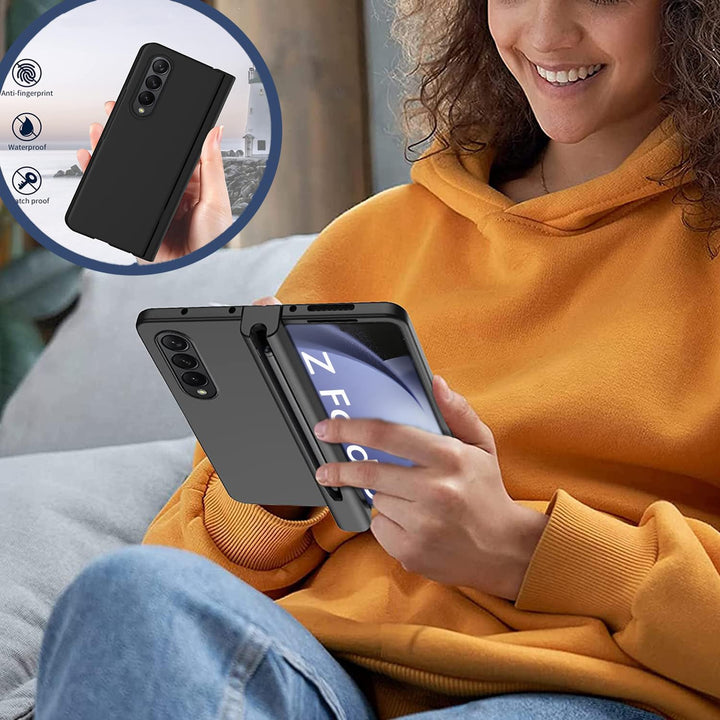 WEYNRBOX für Samsung Galaxy Z Fold 5 Hülle mit S Pen Halter,Samsung Z Fold 5 360 Grad Schutzhülle mi