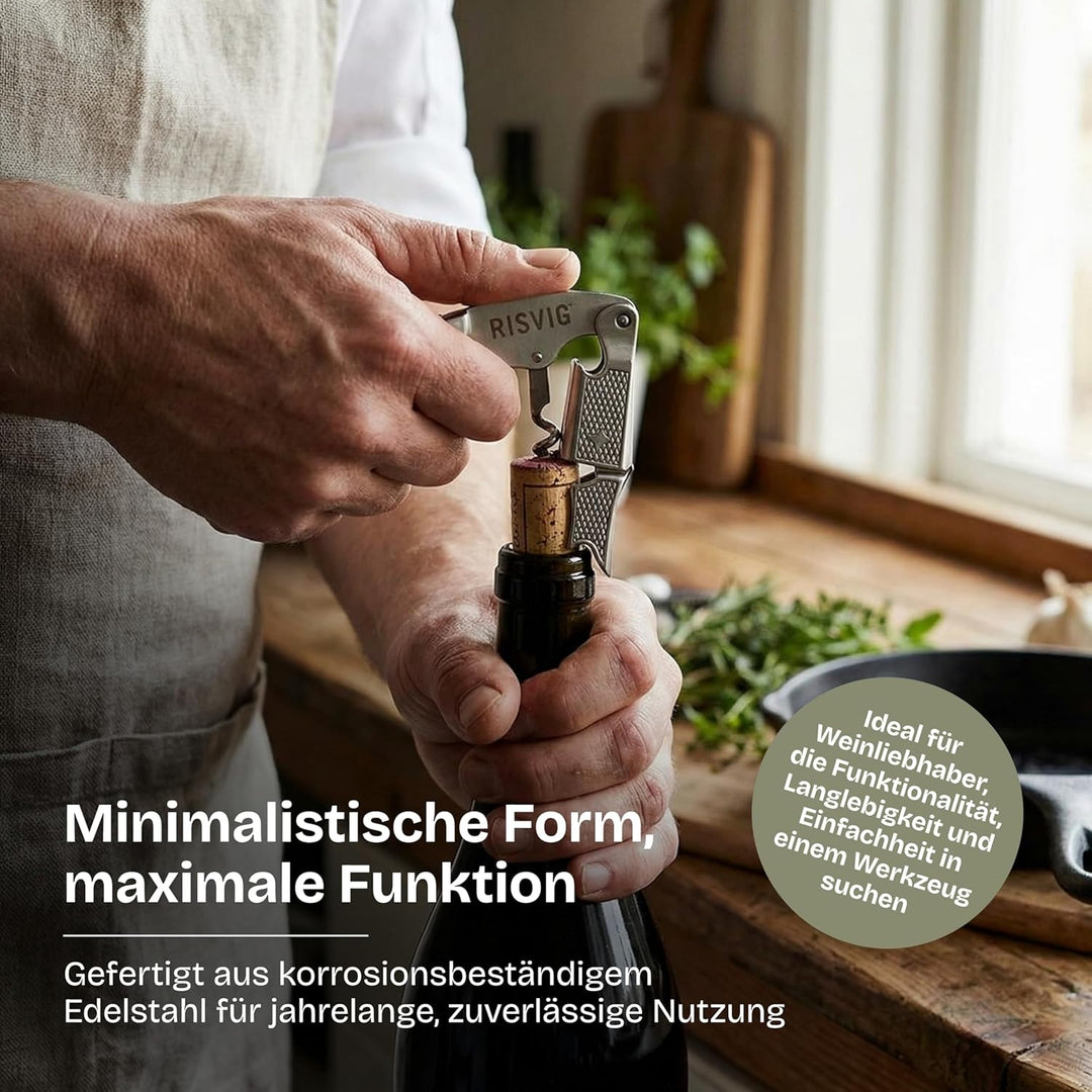 Acutus Kellnermesser – Professioneller Korkenzieher mit patentiertem 2-Stufen-System & spezialgerill