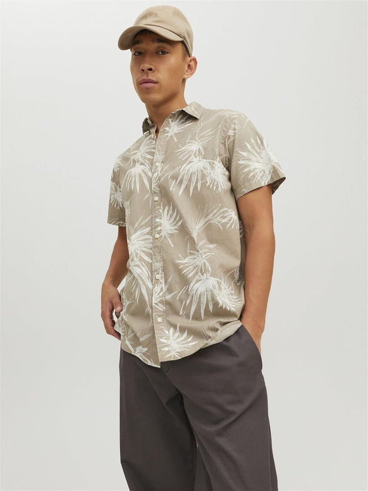 JACK & JONES Male Hawaii-Hemd Regular Fit Hawaii-Hemd L Crockery, L Crockery