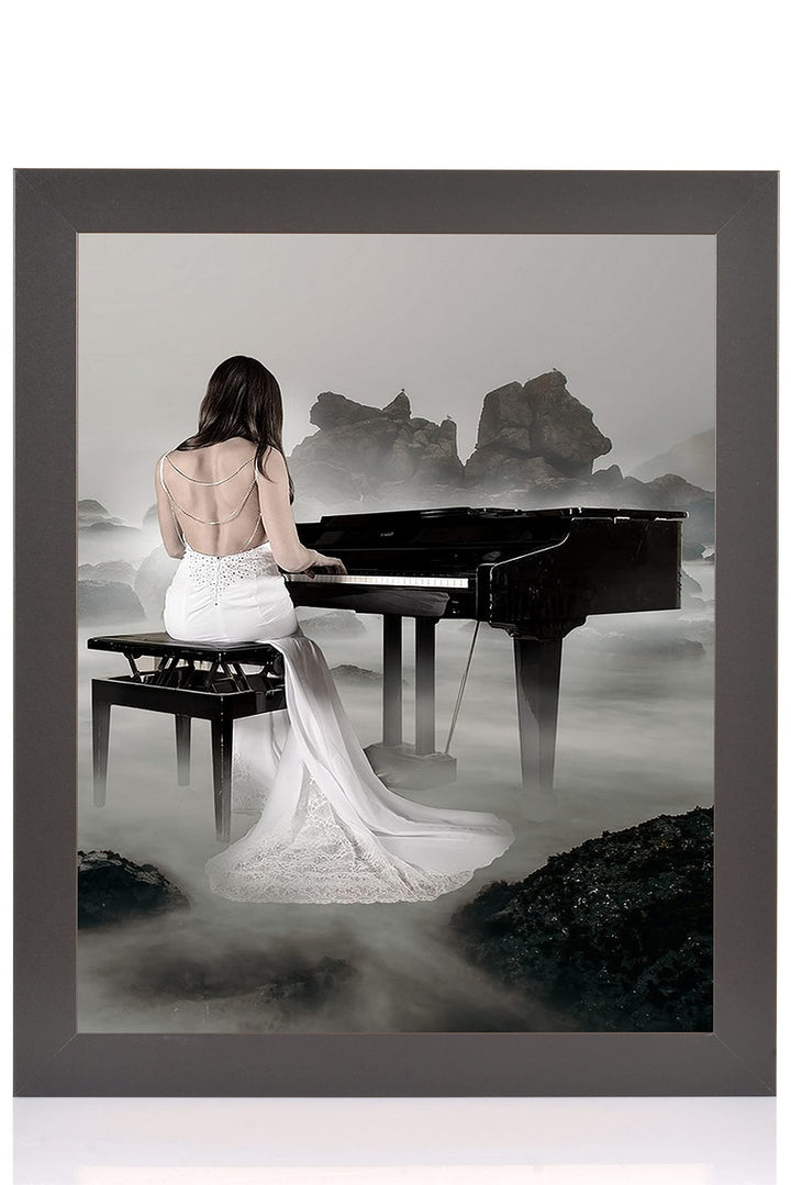 rahmengalerie24 Bilderrahmen 37,5x98 cm New Rio Rahmen schwarz Holz Acrylglas ohne Passepartout Port