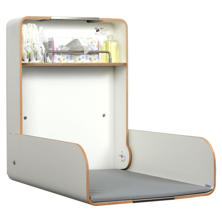 Wickeltisch Pamplona Weiss/Timkid Kawaform midi- klappbar als Wandwickeltisch, Formholz, inkl. Wicke