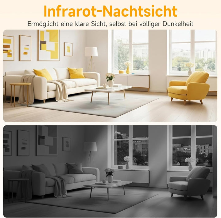 Rollei Indoor Security Cam IPC-88 - Full-HD 1080p, Bewegungsverfolgung & Nachtsicht, App- & Sprachst