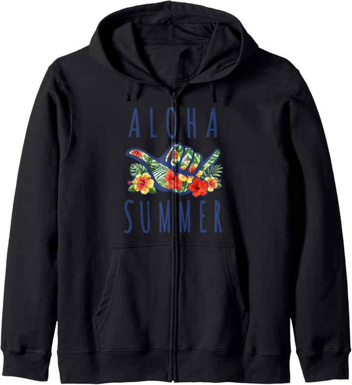 Trendy Aloha Summer Floral Hand Gesture Kapuzenjacke