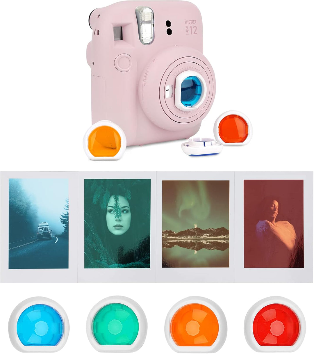 ZUIKAKU 15 in 1 Mini 12 Zubehör Kompatibel mit Fujifilm Instax Mini 12 Sofortbildkamera. (Rosa), Ros