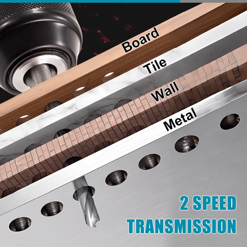 120Nm Akku Bohrschrauber Kompatibel mit Makita 18V Lithium-Akku, 20+3 Drehmomentstufen Bürstenloser
