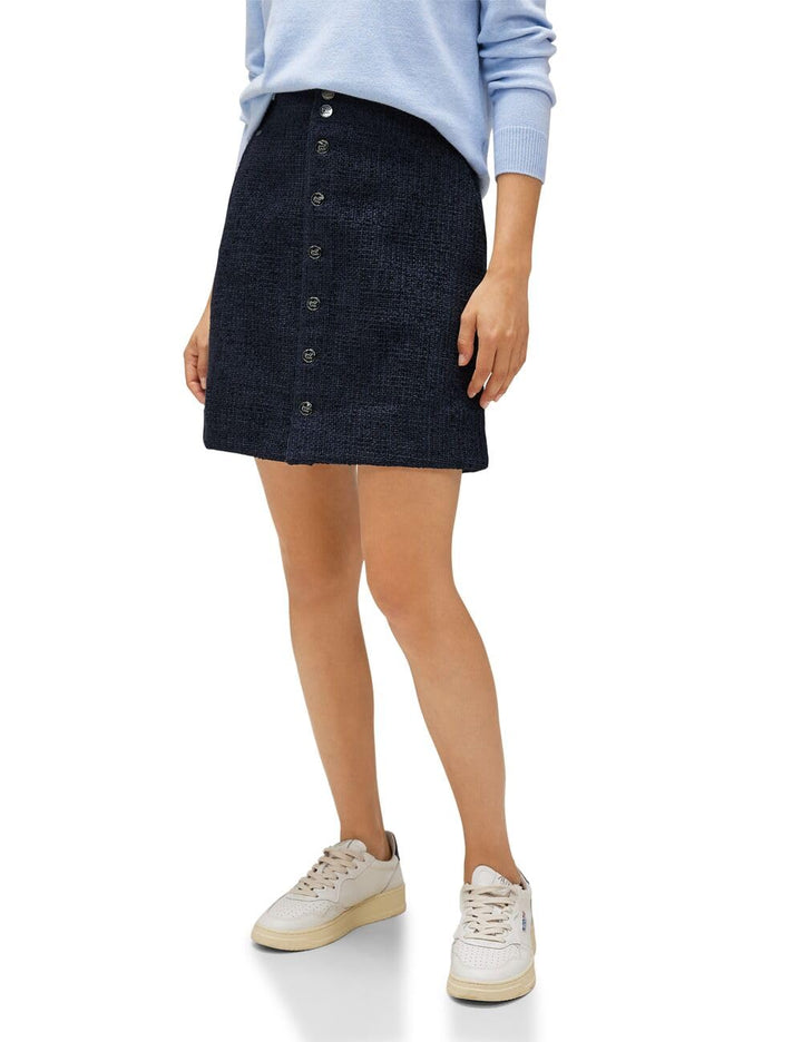 Street One Damen A-Shape_solid Bouclè Rock 36W Deep Blue (Blau), 36W Deep Blue (Blau)