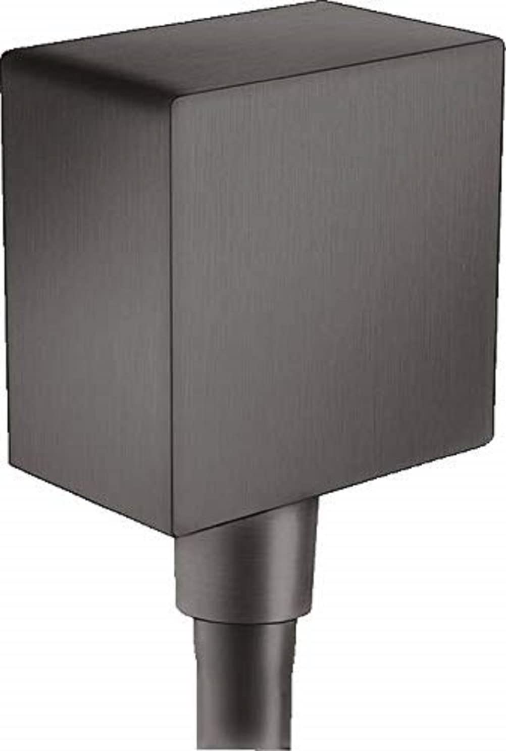 hansgrohe Schlauchanschluss FixFit Square, Wandanschluss mit Rückflussverhinderer, Brushed Black Chr