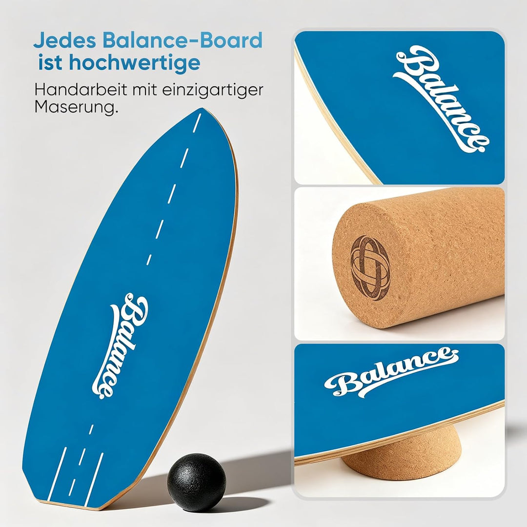 BRICH Balance Board Erwachsene mit Kork Halbkugel & Anti-Rutsch-Oberfläche – Professionelles Balance
